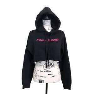 Full Send Nelk Boys Womens Sweatshirt Hoodie Crop Top Black Pink Size XS